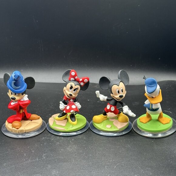 Disney Infinity Figure Lot Mickey Mouse Minnie Donald Duck Fantasia Sorcerer Lot - Picture 1 of 14